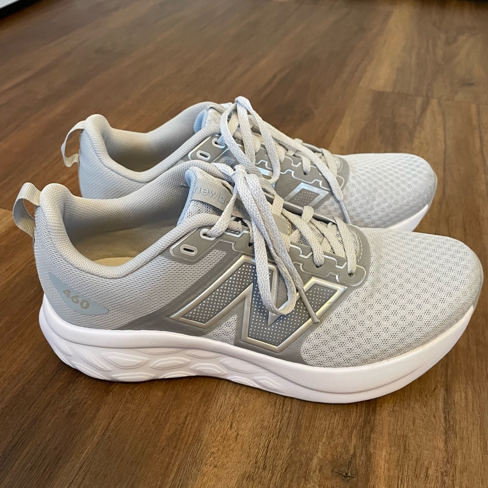 New Balance Gray and White Athletic Shoes